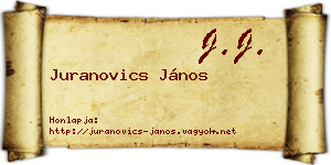 Juranovics János névjegykártya