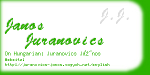 janos juranovics business card